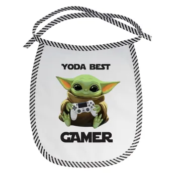 Yoda Best Gamer, Σαλιάρα μωρού αλέκιαστη με κορδόνι Μαύρη