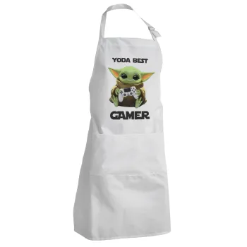 Yoda Best Gamer, Adult Chef Apron (with sliders and 2 pockets)