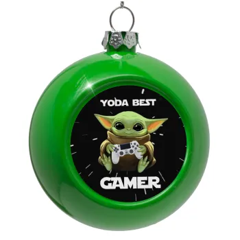 Yoda Best Gamer, Green Christmas tree ornament bauble 8cm