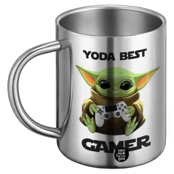Yoda Best Gamer, Ανοξείδωτη Μεταλλική Κούπα 450ml - Διπλού Τοιχώματος