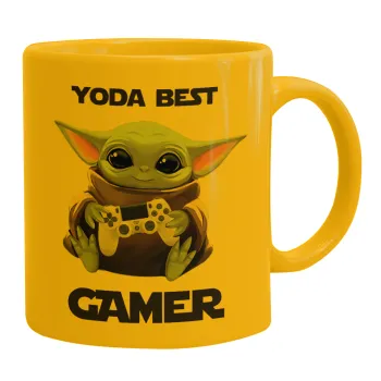 Yoda Best Gamer, Κούπα, κεραμική κίτρινη, 330ml