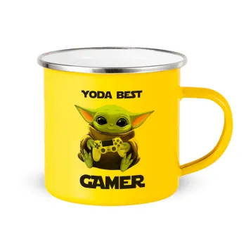 Yoda Best Gamer, Κούπα Μεταλλική εμαγιέ Κίτρινη 360ml