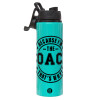Metallic water bottle with safety lid, 850ml aluminum