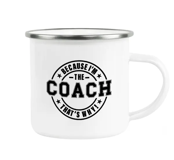 Because i'm the Coach — Metallic enamel cup white 360ml