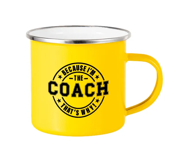 Because i'm the Coach — Yellow Enamel Metallic Cup 360ml