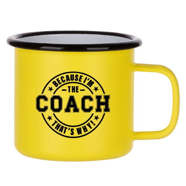 Because i'm the Coach — Metallic enamel MATT Yellow cup 360ml