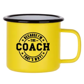 Because i'm the Coach, Metallic enamel MATT Yellow cup 360ml