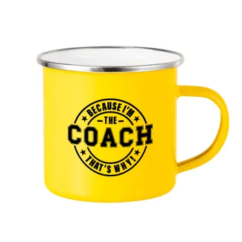 Because i'm the Coach, Yellow Enamel Metallic Cup 360ml