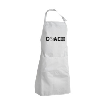 Basketball Coach, Adult Chef Apron (with sliders and 2 pockets)
