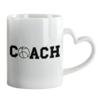 Basketball Coach, Mug heart handle, ceramic, 330ml