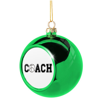Basketball Coach, Χριστουγεννιάτικη μπάλα δένδρου Πράσινη 8cm