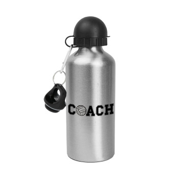 Volleyball Coach, Metallic water jug, Silver, aluminum 500ml