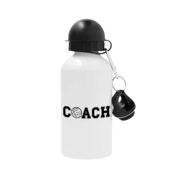 Volleyball Coach, Μεταλλικό παγούρι νερού, Λευκό, αλουμινίου 500ml