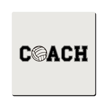 Volleyball Coach, Τετράγωνο μαγνητάκι ξύλινο 6x6cm