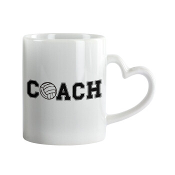 Volleyball Coach, Mug heart handle, ceramic, 330ml