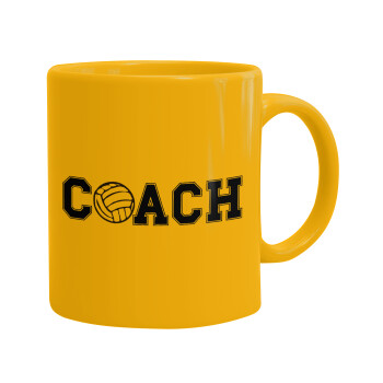Volleyball Coach, Κούπα, κεραμική κίτρινη, 330ml (1 τεμάχιο)