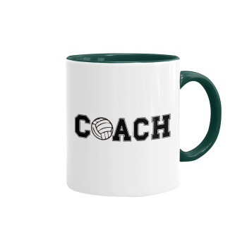 Volleyball Coach, Mug colored green, ceramic, 330ml