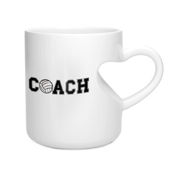 Volleyball Coach, Κούπα καρδιά λευκή, κεραμική, 330ml