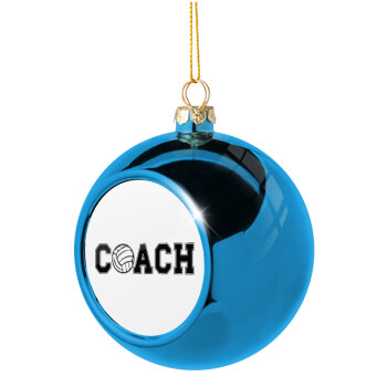 Volleyball Coach, Χριστουγεννιάτικη μπάλα δένδρου Μπλε 8cm