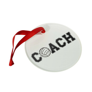 Volleyball Coach, Χριστουγεννιάτικο στολίδι γυάλινο 9cm