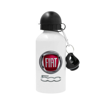 FIAT 500, Μεταλλικό παγούρι νερού, Λευκό, αλουμινίου 500ml