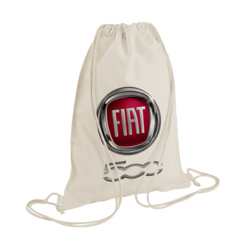 FIAT 500, Τσάντα πλάτης πουγκί GYMBAG natural (28x40cm)