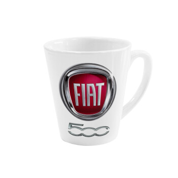 FIAT 500, Κούπα κωνική Latte Λευκή, κεραμική, 300ml