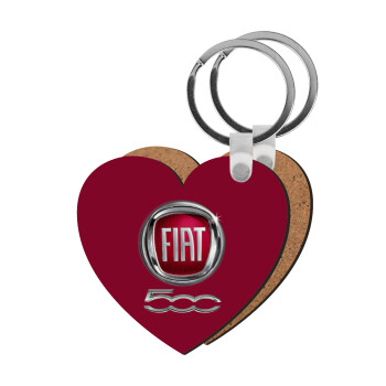 FIAT 500, Μπρελόκ Ξύλινο καρδιά MDF