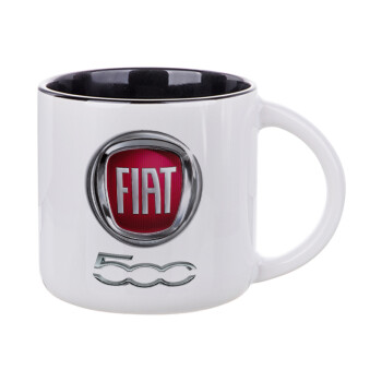 FIAT 500, Κούπα κεραμική 400ml Λευκή/Μαύρη