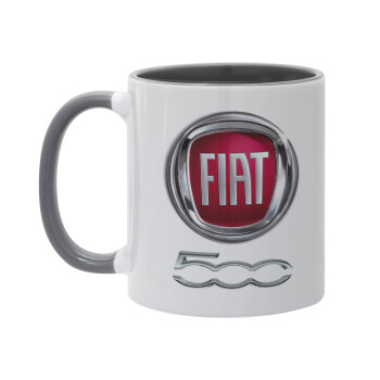FIAT 500, Mug colored grey, ceramic, 330ml