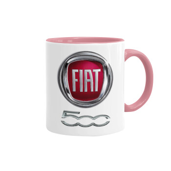 FIAT 500, Mug colored pink, ceramic, 330ml