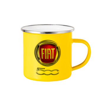FIAT 500, Κούπα Μεταλλική εμαγιέ Κίτρινη 360ml