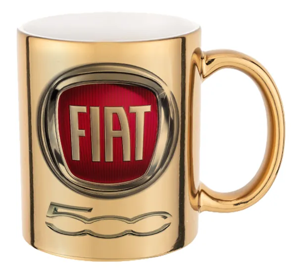 FIAT 500 — Mug ceramic, gold mirror, 330ml