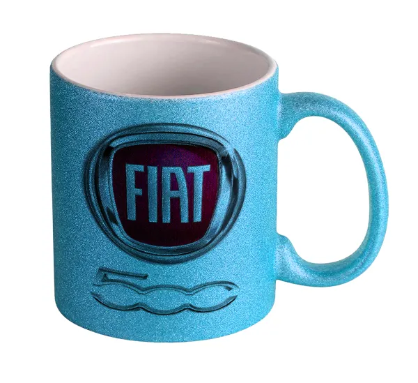 FIAT 500 — Κούπα Σιέλ Glitter που γυαλίζει, κεραμική, 330ml