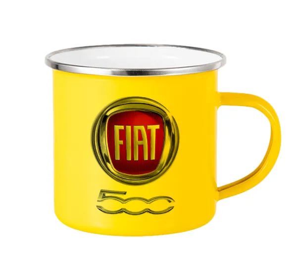 FIAT 500 — Κούπα Μεταλλική εμαγιέ Κίτρινη 360ml
