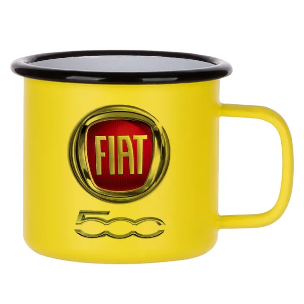 FIAT 500 — Metallic enamel MATT Yellow cup 360ml