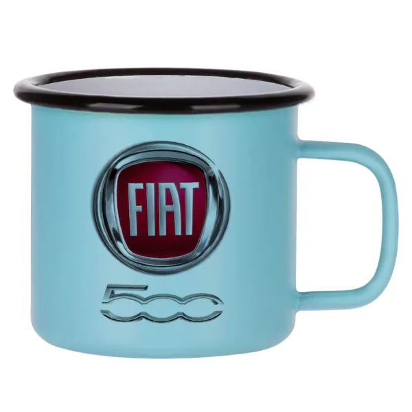FIAT 500 — Κούπα Μεταλλική εμαγιέ ΜΑΤ σιέλ 360ml