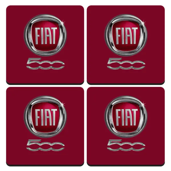 FIAT 500 — Σουβέρ ξύλινα τετράγωνα (9cm)