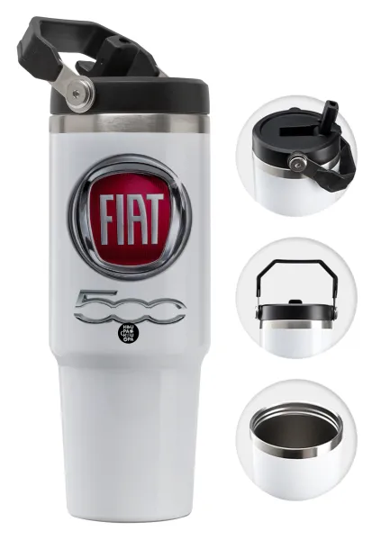 FIAT 500 — Θερμός Ανοξείδωτο 30oz με χερούλι