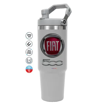 FIAT 500, GREY color, 890ml (30oz) stainless Steel Tumbler with Handle