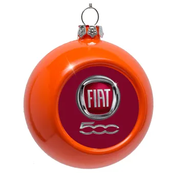 FIAT 500, Orange Christmas tree ornament bauble 8cm