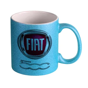 FIAT 500, Κούπα Σιέλ Glitter που γυαλίζει, κεραμική, 330ml
