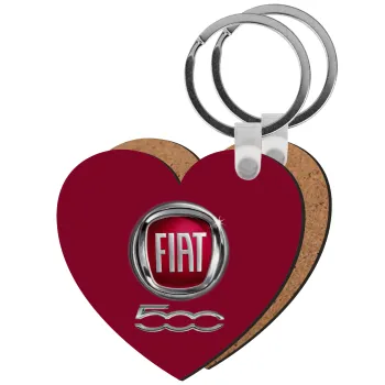 FIAT 500, Μπρελόκ Ξύλινο καρδιά MDF