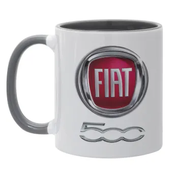 FIAT 500, Mug colored grey, ceramic, 330ml