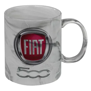 FIAT 500, Κούπα κεραμική, marble style (μάρμαρο), 330ml