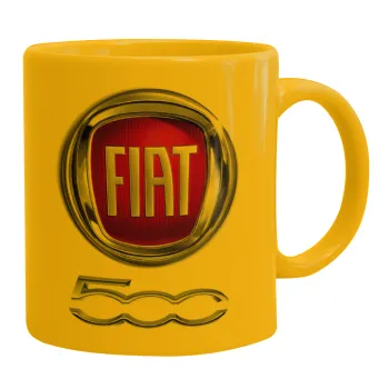 FIAT 500, Ceramic coffee mug yellow, 330ml