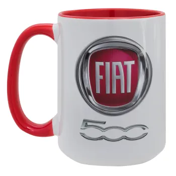 FIAT 500, Κούπα Mega 15oz, κεραμική Κόκκινη, 450ml