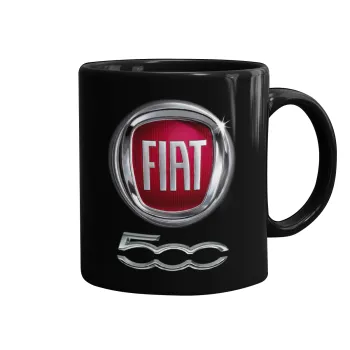 FIAT 500, Mug black, ceramic, 330ml