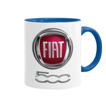 FIAT 500, Κούπα χρωματιστή μπλε, κεραμική, 330ml