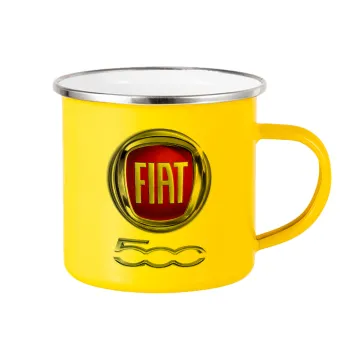 FIAT 500, Yellow Enamel Metallic Cup 360ml